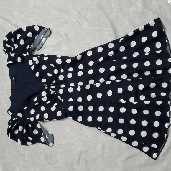 Fashion Nova Blue Polka Dot Dress, S - Picture 3 of 8